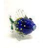 SCULTURA VETRO Murano SOMMERSO PESCE TROPICALE VERDE BLU GIALLO OCCHI MILLEFIORI