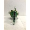 SCULTURA VETRO Murano SOMMERSO PESCE TROPICALE VERDE BLU GIALLO OCCHI MILLEFIORI