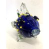 SCULTURA VETRO Murano SOMMERSO PESCE TROPICALE VERDE BLU GIALLO OCCHI MILLEFIORI