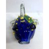SCULTURA VETRO Murano SOMMERSO PESCE TROPICALE VERDE BLU GIALLO OCCHI MILLEFIORI