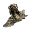 CALAMAIO PORTA INCHIOSTRO INKWELL CANE da CACCIA ANATRA VITTORIANO PATINA '800