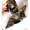 CALAMAIO PORTA INCHIOSTRO INKWELL CANE da CACCIA ANATRA VITTORIANO PATINA '800