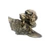 CALAMAIO PORTA INCHIOSTRO INKWELL CANE da CACCIA ANATRA VITTORIANO PATINA '800