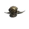 CALAMAIO PORTA INCHIOSTRO INKWELL CANE da CACCIA ANATRA VITTORIANO PATINA '800