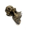 CALAMAIO PORTA INCHIOSTRO INKWELL CANE da CACCIA ANATRA VITTORIANO PATINA '800