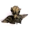 CALAMAIO PORTA INCHIOSTRO INKWELL CANE da CACCIA ANATRA VITTORIANO PATINA '800