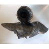 CALAMAIO PORTA INCHIOSTRO INKWELL CANE da CACCIA ANATRA VITTORIANO PATINA '800