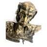 CALAMAIO PORTA INCHIOSTRO INKWELL CANE da CACCIA ANATRA VITTORIANO PATINA '800