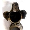 CALAMAIO PORTA INCHIOSTRO INKWELL CANE da CACCIA ANATRA VITTORIANO PATINA '800