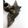 CALAMAIO PORTA INCHIOSTRO INKWELL CANE da CACCIA ANATRA VITTORIANO PATINA '800