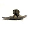 CALAMAIO PORTA INCHIOSTRO INKWELL CANE da CACCIA ANATRA VITTORIANO PATINA '800