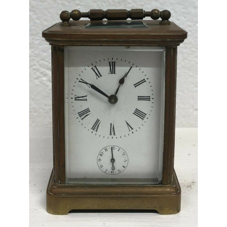 ANTICO OROLOGIO TAVOLO OFFICIER EPOCA 800 OLD CLOCK FUNZIONANTE CHIAVE VETRO 