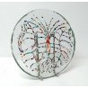 SCULTURA VETRO POLICROMO MURANO FIRMATA SABINO VENTURA  PIATTO GLASS ART EPOCA