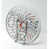 SCULTURA VETRO POLICROMO MURANO FIRMATA SABINO VENTURA  PIATTO GLASS ART EPOCA