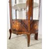 ANTICO MOBILE VETRINA INGLESE VETRI BOMBATI MARMO LEGNO INTARSIATO PRIMI 1900