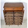 ANTICA CREDENZA CASSETTIERA RIBALTA DA UFFICIO LEGNO NOCE 800 ARCHIVIO DOCUMENTI