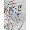 SCULTURA VETRO POLICROMO MURANO FIRMATA SABINO VENTURA  PIATTO GLASS ART EPOCA