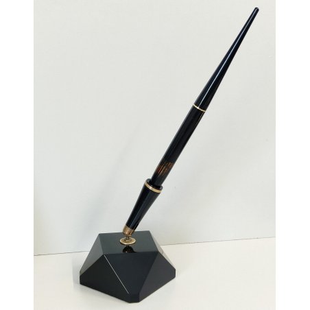 Omas 583 ANTICA PENNA STILOGRAFICA pistone STILOFORO VETRO NERO anni 50 NIB oro