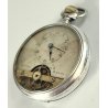 ANTICO OROLOGIO TASCA 8 jours TIPO Hebdomas ARGENTO OLD POCKET WATCH ø 48mm