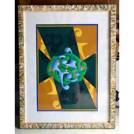 LITOGRAFIA STAMPA MULTIPLO 87/100 Bruto Pomodoro  "Disgiunto" ASTRATTO 900