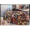 DIPINTO OLIO TELA "Donne al mercato"  Luciano Lutring PAESAGGIO LAGO MAGGIORE