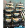 GRANDE DIPINTO OLIO "Velieri sul mare" Luciano Lutring MARINA GALEONI TEMPESTA