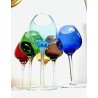 SET 6 BICCHIERI CRISTALLO CALICI VINO VETRO DI Murano MULTICOLORE VINTAGE '50s