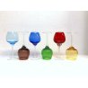 SET 6 BICCHIERI CRISTALLO CALICI VINO VETRO DI Murano MULTICOLORE VINTAGE '50s