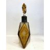 ANTICA BOTTIGLIA DECANTER CRISTALLO AMBRA MOLATO SATINATO ARGENTO PUNZONATO '20