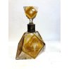 ANTICA BOTTIGLIA DECANTER CRISTALLO AMBRA MOLATO SATINATO ARGENTO PUNZONATO '20