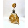 ANTICA BOTTIGLIA DECANTER CRISTALLO AMBRA MOLATO SATINATO ARGENTO PUNZONATO '20
