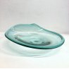 PIATTO CRISTALLO CURVATO VERDE SMERALDO VINTAGE SCULPTURAL BOWL ART GLASS ø33 cm