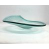 PIATTO CRISTALLO CURVATO VERDE SMERALDO VINTAGE SCULPTURAL BOWL ART GLASS ø33 cm