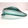 PIATTO CRISTALLO CURVATO VERDE SMERALDO VINTAGE SCULPTURAL BOWL ART GLASS ø33 cm