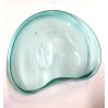 PIATTO CRISTALLO CURVATO VERDE SMERALDO VINTAGE SCULPTURAL BOWL ART GLASS ø33 cm