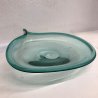PIATTO CRISTALLO CURVATO VERDE SMERALDO VINTAGE SCULPTURAL BOWL ART GLASS ø33 cm