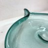 PIATTO CRISTALLO CURVATO VERDE SMERALDO VINTAGE SCULPTURAL BOWL ART GLASS ø33 cm