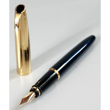 PENNA STILOGRAFICA Aurora Style E08 VINTAGE nero oro OLD FOUNTAIN PEN collezione
