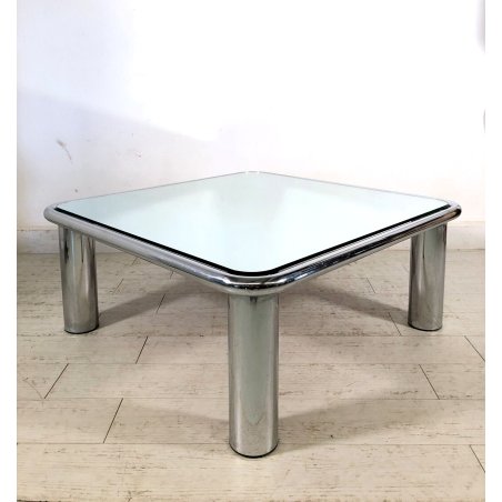 TAVOLO BASSO CROMATO SPECCHIO Sesann MOD. 621 DESIGN G. Frattini Cassina 1970