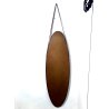 SPECCHIO da PARETE OVALE CORNICE TEAK CINGHIA 103x31 cm VINTAGE MID-CENTURY