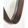 SPECCHIO da PARETE OVALE CORNICE TEAK CINGHIA 103x31 cm VINTAGE MID-CENTURY