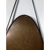 SPECCHIO da PARETE OVALE CORNICE TEAK CINGHIA 103x31 cm VINTAGE MID-CENTURY