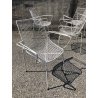 SET GIARDINO TAVOLO ROTONDO + 4 SEDIA  METALLO CHAISE ROUND TABLE CHAIR ANNI '50
