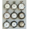 LOTTO 9 pz. OROLOGIO TASCA Monachina POLSO Argento EPOCA 900 OLD POCKET WATCH