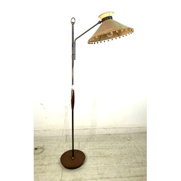 LAMPADA DA TERRA VINTAGE PIANTANA OTTONE PARALUME MIDCENTURY FLOOR LAMP