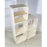 LIBRERIA MODULARE DESIGN CUBO CARLO DE CARLI FIARM ANNI 60 LEGNO ROVERE CURVATO