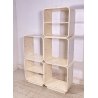 LIBRERIA MODULARE DESIGN CUBO CARLO DE CARLI FIARM ANNI 60 LEGNO ROVERE CURVATO