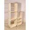 LIBRERIA MODULARE DESIGN CUBO CARLO DE CARLI FIARM ANNI 60 LEGNO ROVERE CURVATO