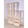 LIBRERIA MODULARE DESIGN CUBO CARLO DE CARLI FIARM ANNI 60 LEGNO ROVERE CURVATO