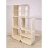 LIBRERIA MODULARE DESIGN CUBO CARLO DE CARLI FIARM ANNI 60 LEGNO ROVERE CURVATO
